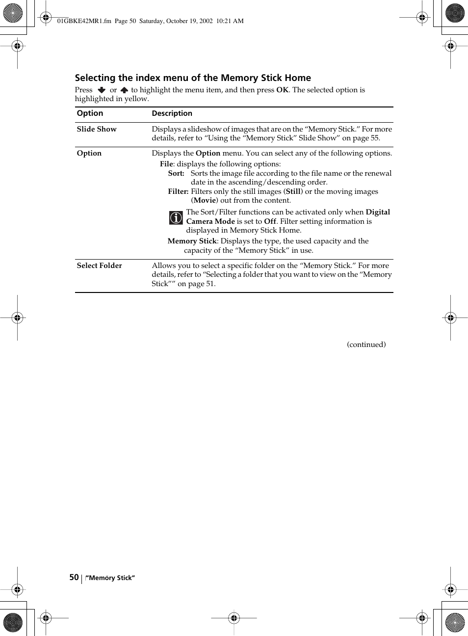 Sony KE-42MR1 User Manual | Page 50 / 305
