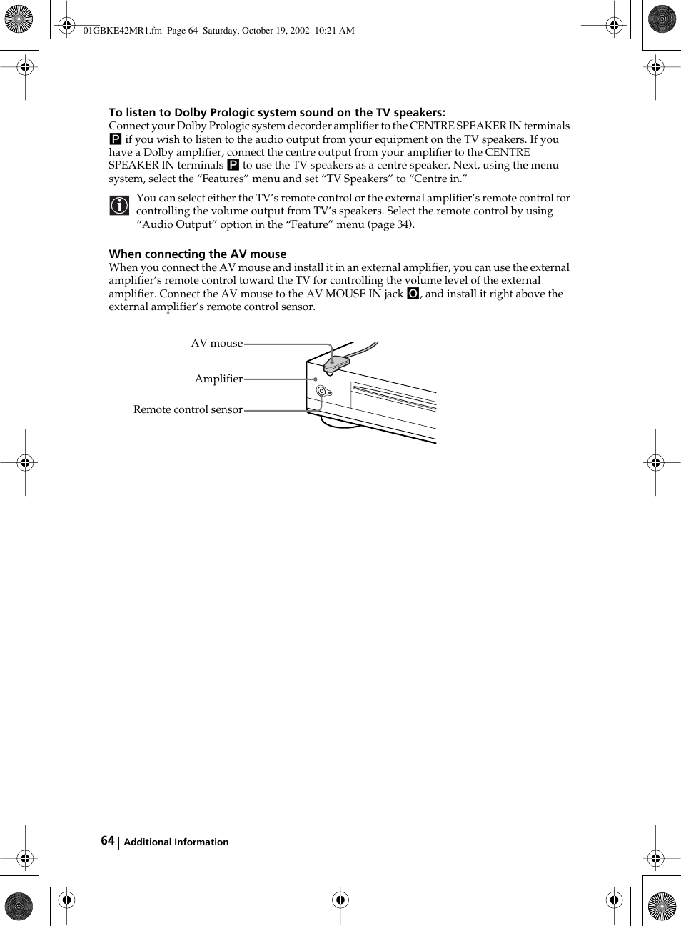 Sony KE-42MR1 User Manual | Page 64 / 305