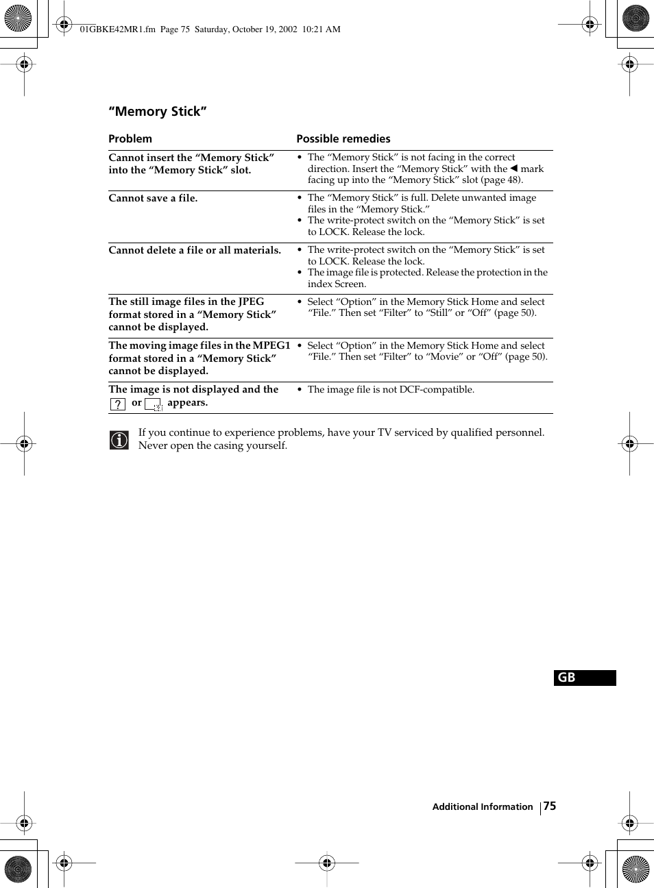 Sony KE-42MR1 User Manual | Page 75 / 305