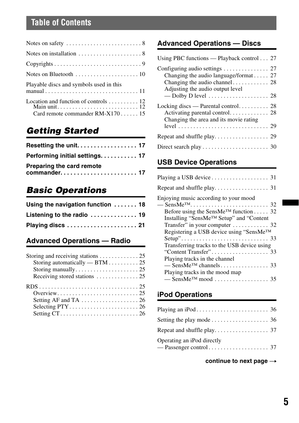 Sony XNV-660BT User Manual | Page 5 / 248