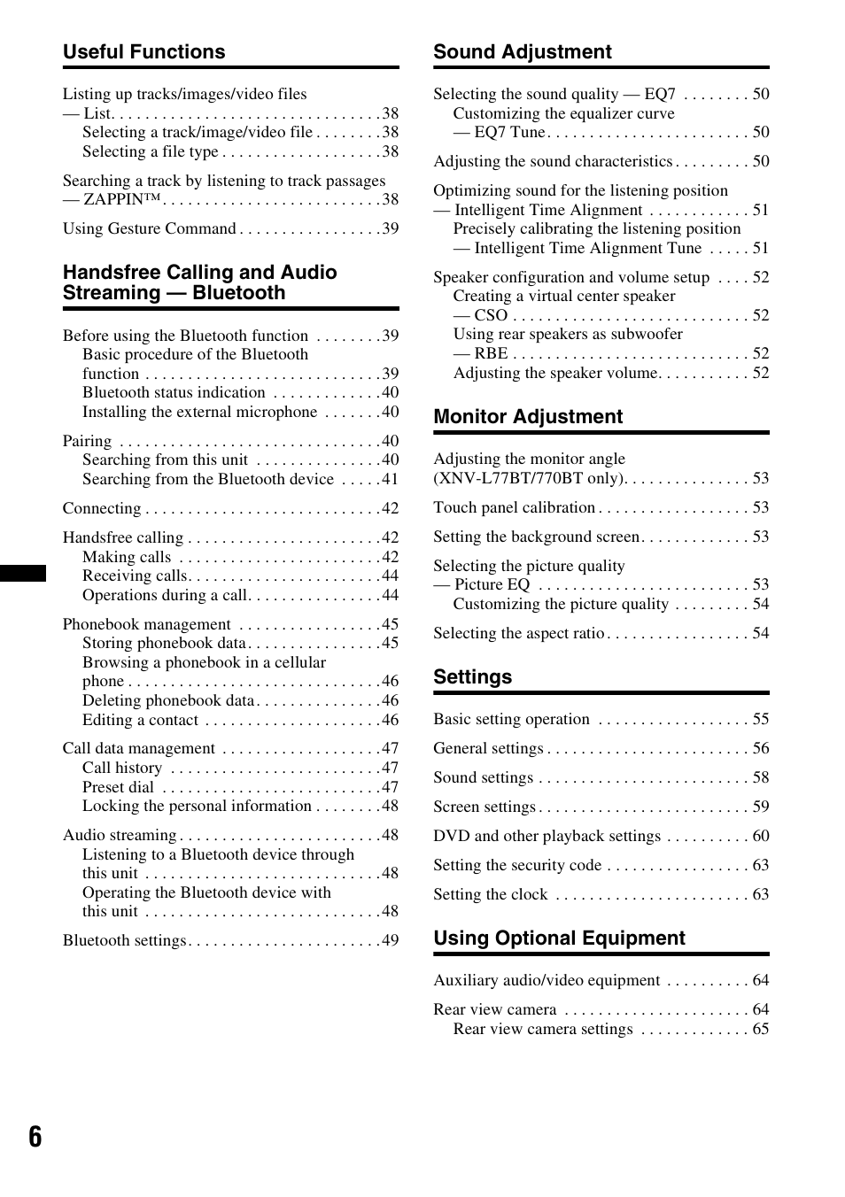 Sony XNV-660BT User Manual | Page 6 / 248
