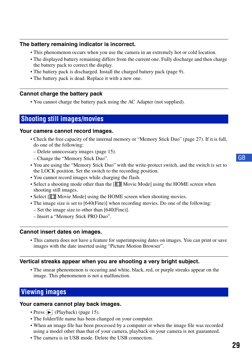 Shooting still images/movies, Viewing images, Shooting still images/movies viewing images | Sony DSC-T20 User Manual | Page 29 / 60