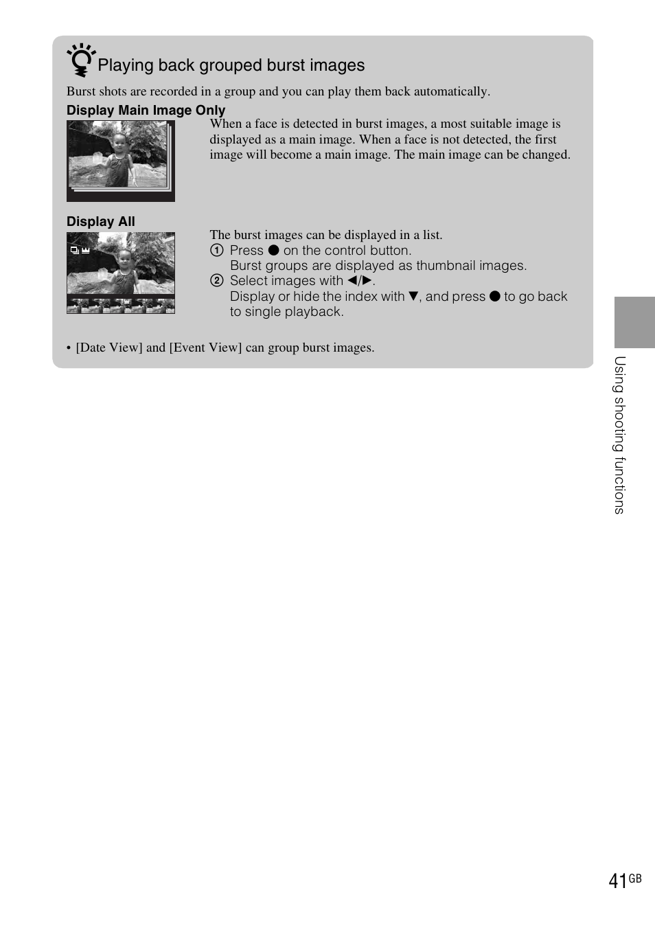 Sony DSC-HX1 User Manual | Page 41 / 151