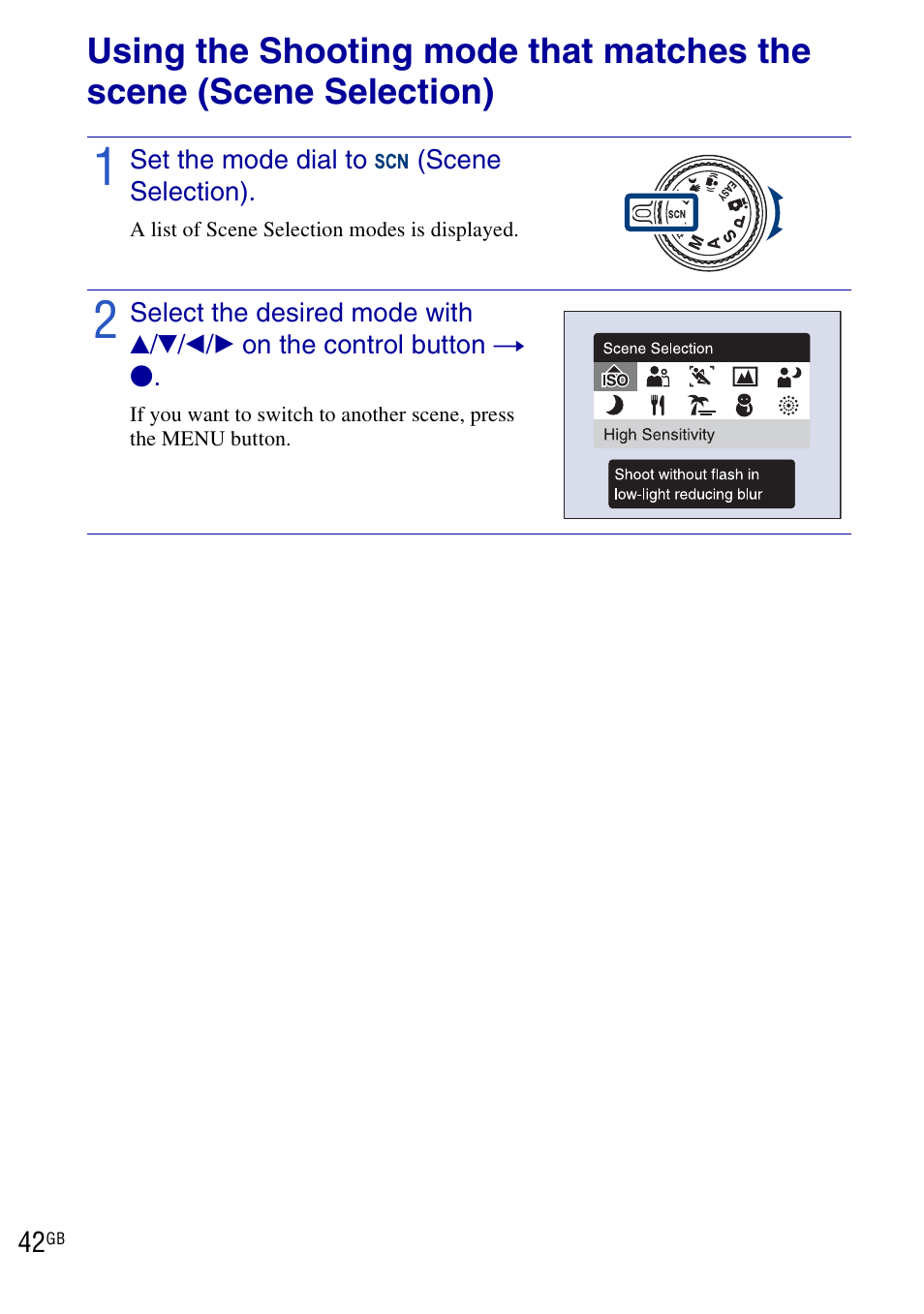 Sony DSC-HX1 User Manual | Page 42 / 151