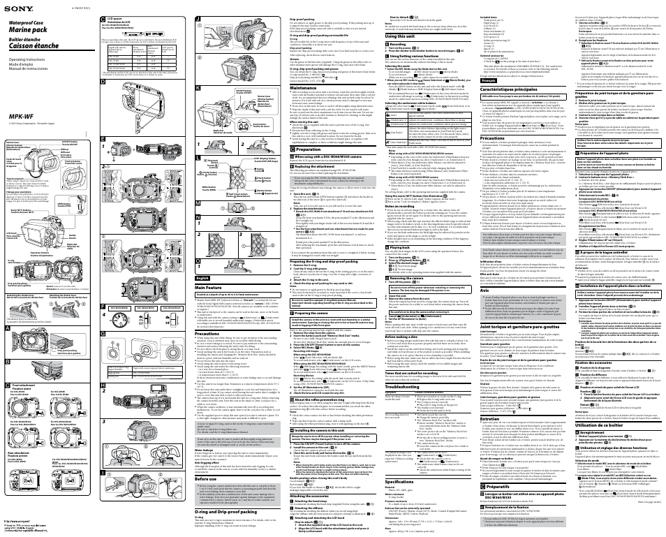 Sony MPK-WF User Manual | 2 pages