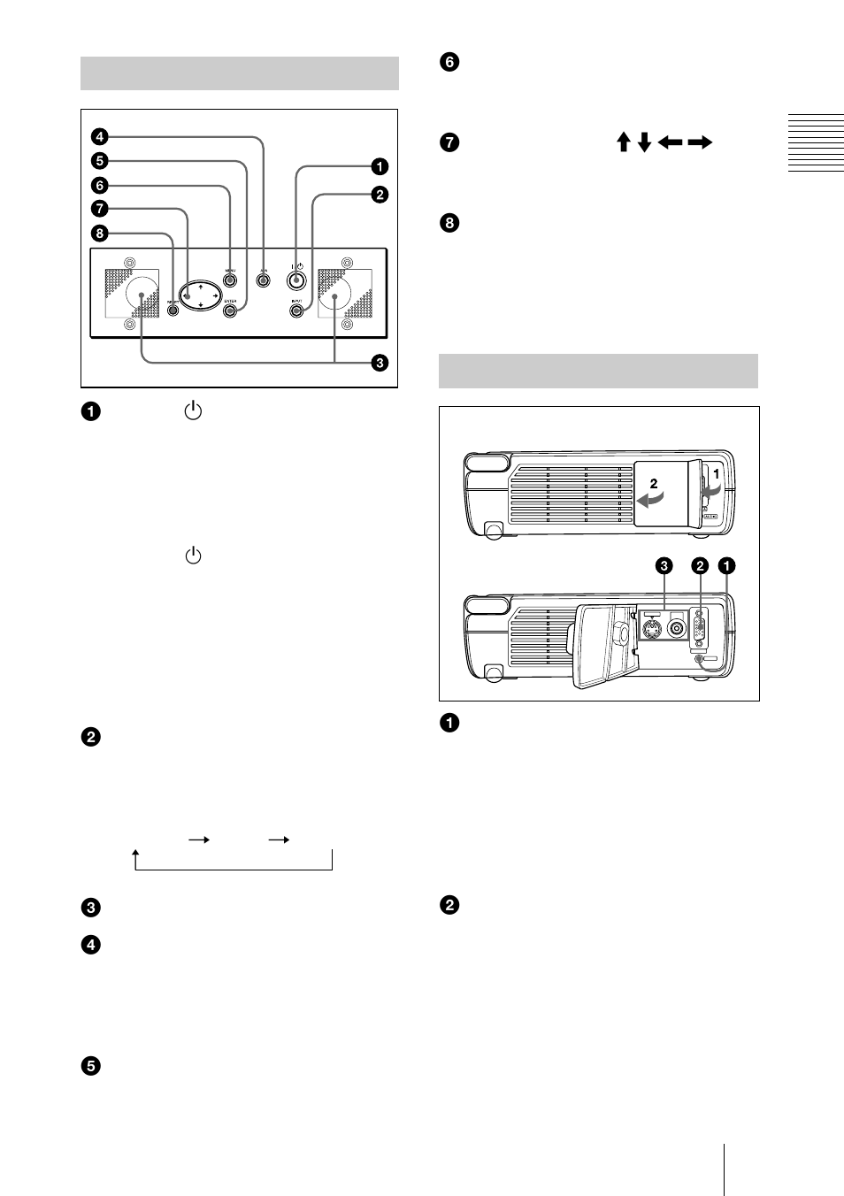 Panel de control, Panel de conectores | Sony VPL-CS4 User Manual | Page 89 / 120