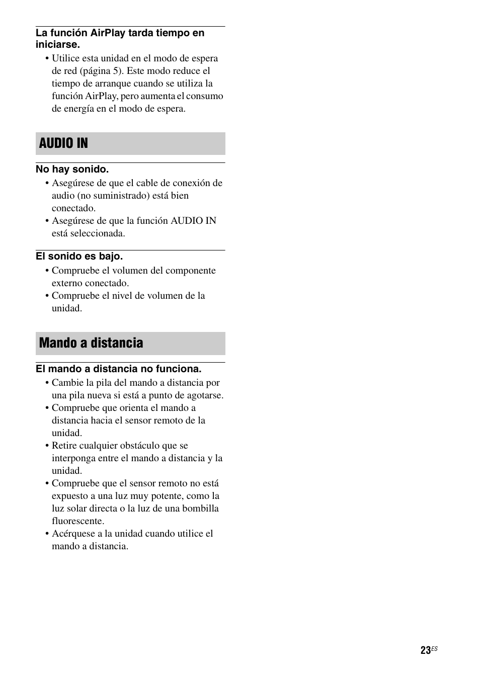 Audio in mando a distancia | Sony RDP-XA700iP User Manual | Page 87 / 100