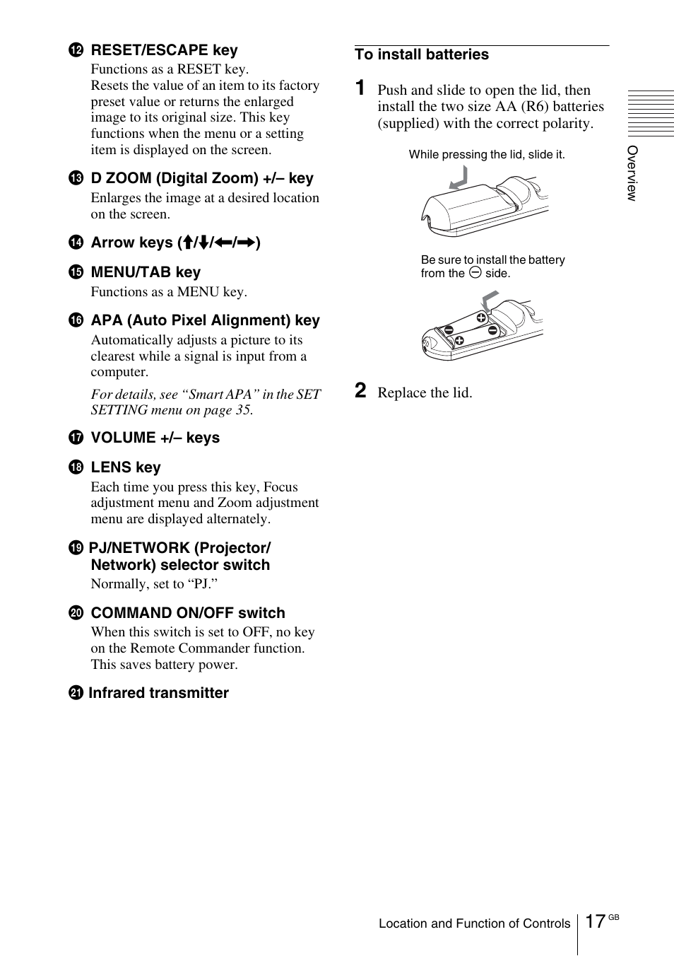 Sony VPL-CX70 User Manual | Page 17 / 176