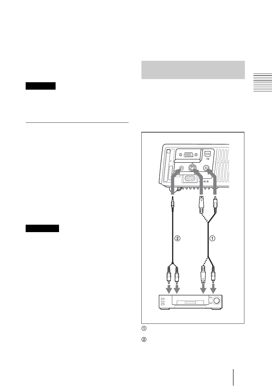 Raccordement à un magnétoscope, Raccordement à un, Magnétoscope | Fonction usb | Sony VPL-CX70 User Manual | Page 77 / 176