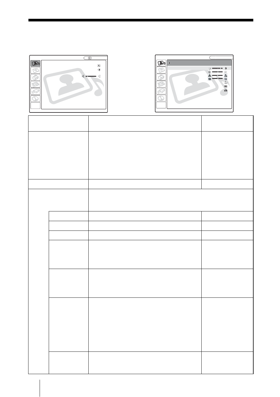 Menu paramétrage de l’image | Sony VPL-CX70 User Manual | Page 88 / 176