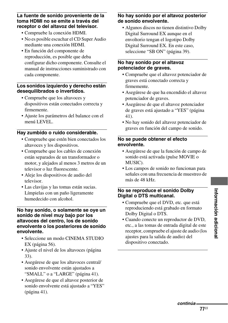 Sony STR-DG710 User Manual | Page 77 / 84