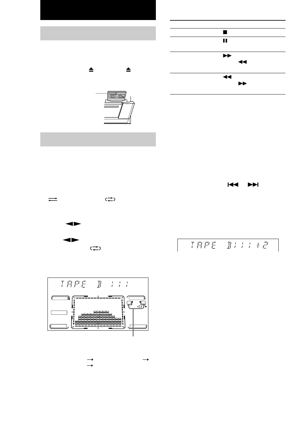 Tape, Loading a tape, Playing a tape | Sony MHC-DP1000D User Manual | Page 42 / 200