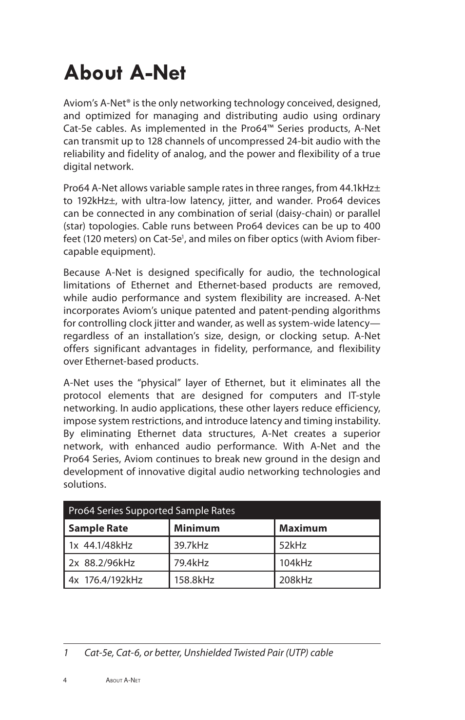 About a-net | Aviom MH10f User Manual | Page 12 / 41