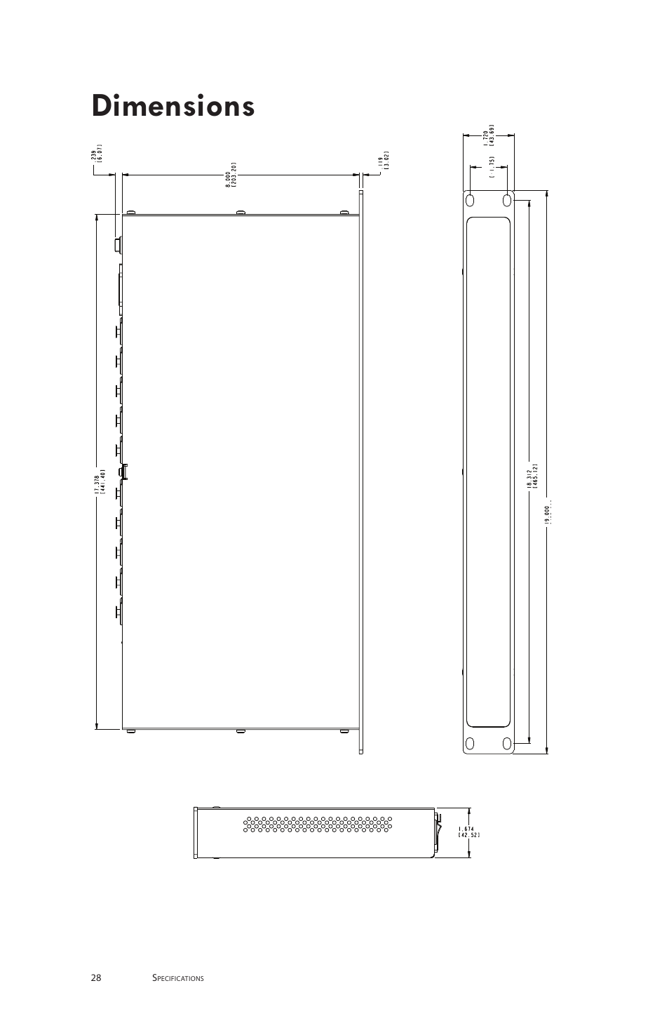 Dimensions | Aviom MH10f User Manual | Page 36 / 41