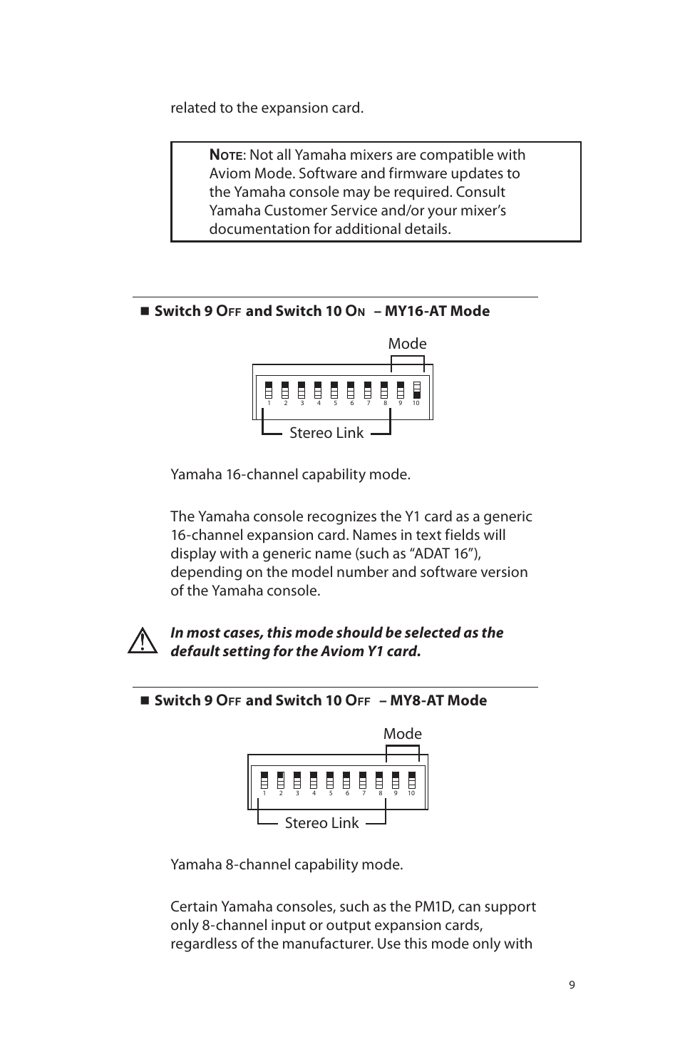 Aviom 16/O-Y1 User Manual | Page 11 / 20