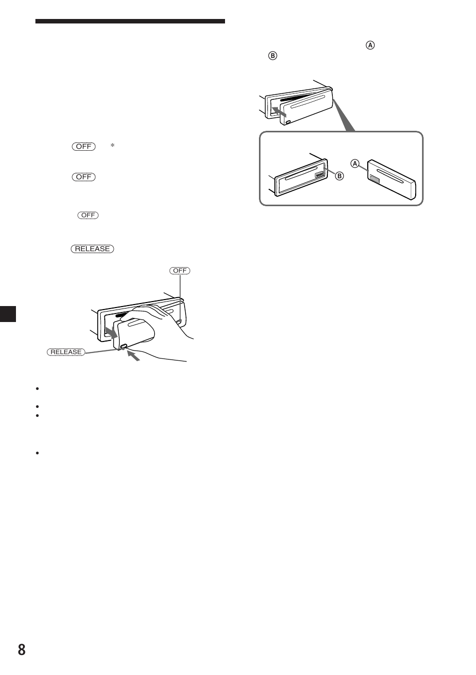 拆卸前板 | Sony CDX-L470X User Manual | Page 44 / 56