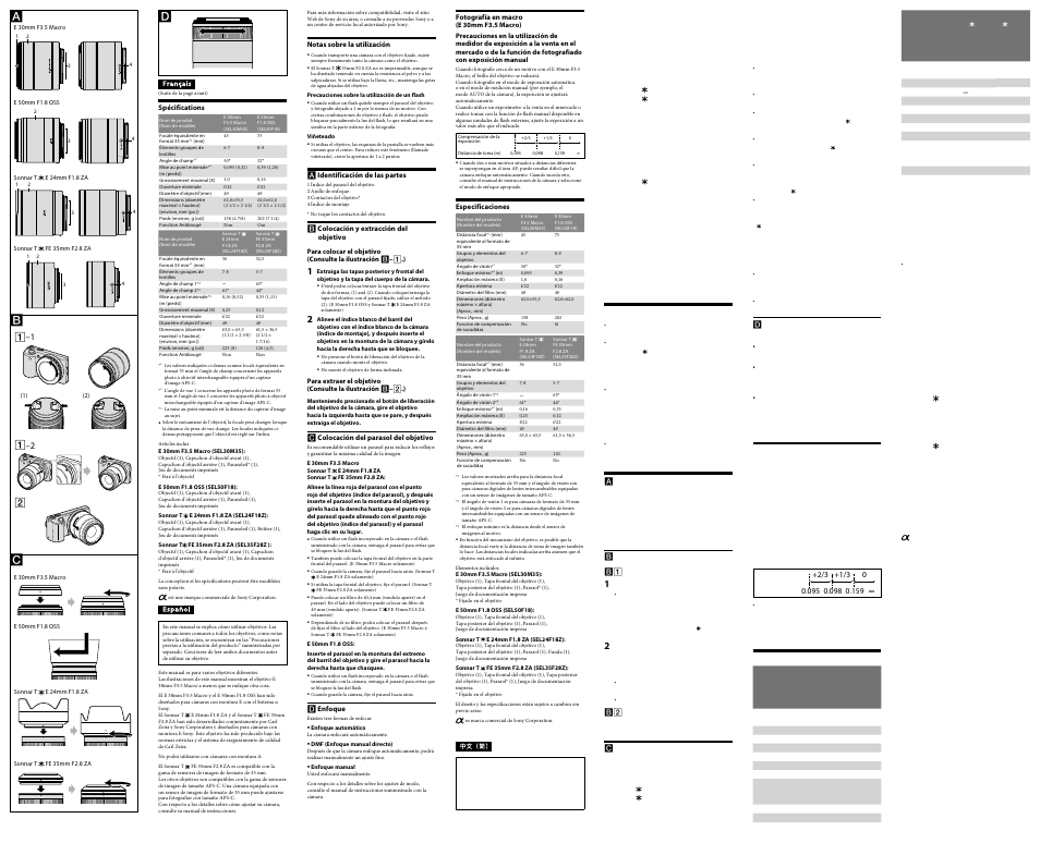 Sony SEL35F28Z User Manual | Page 2 / 2