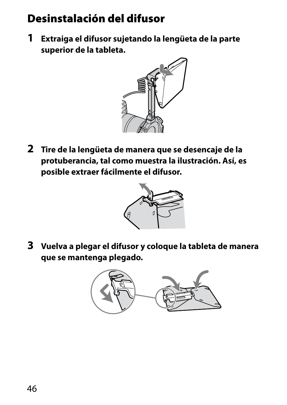 Desinstalación del difusor 1 | Sony HVL-MT24AM User Manual | Page 164 / 294