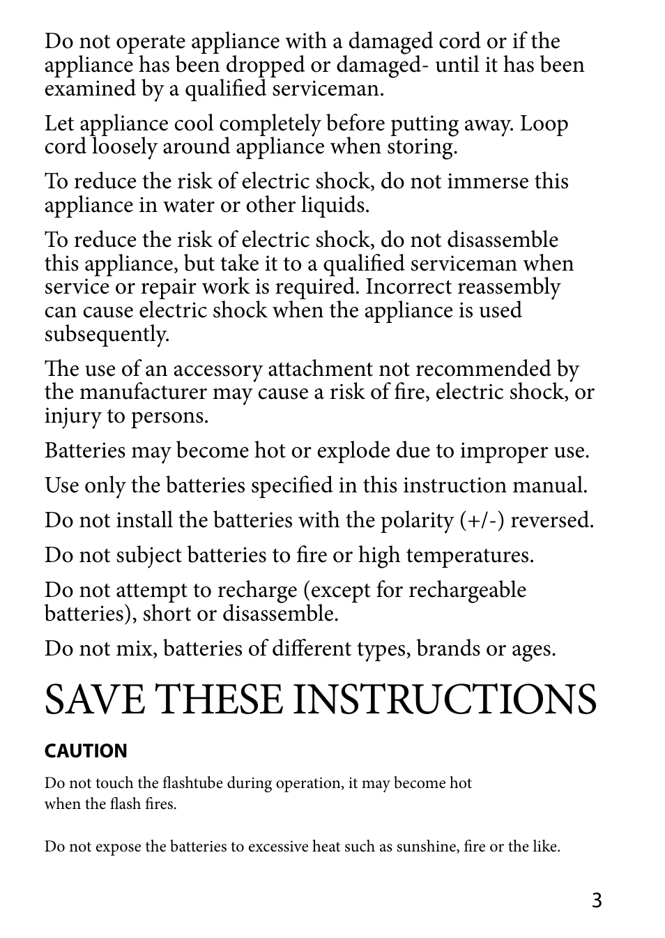 Save these instructions | Sony HVL-MT24AM User Manual | Page 3 / 294