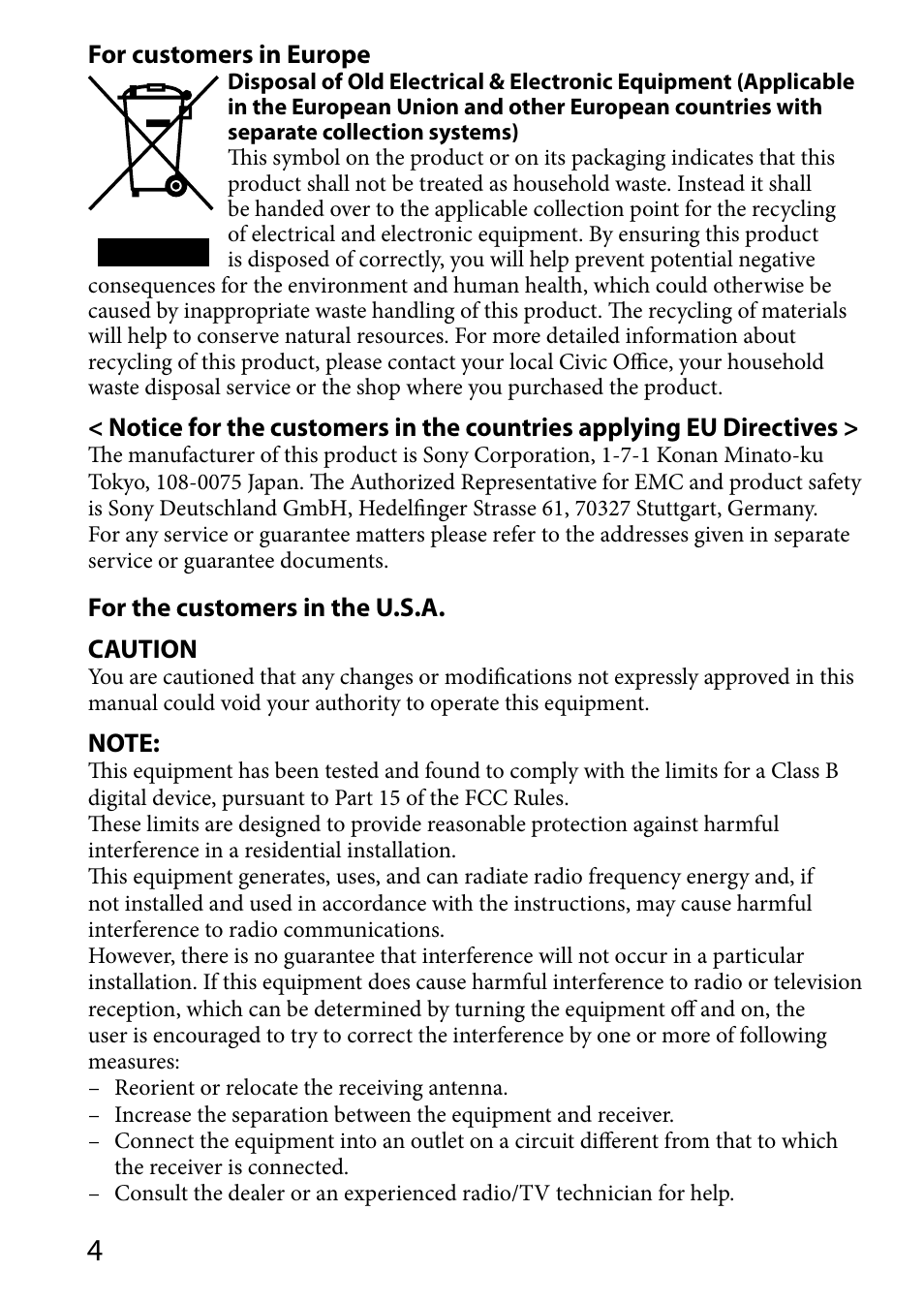 Sony HVL-MT24AM User Manual | Page 4 / 294