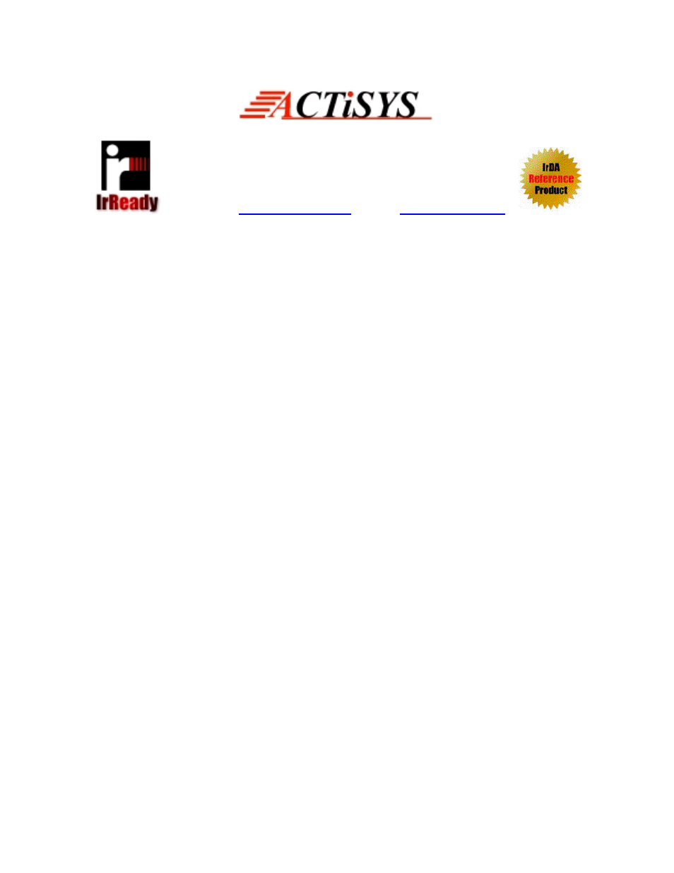 ACTiSYS ACT IR100SLM User Manual | 20 pages