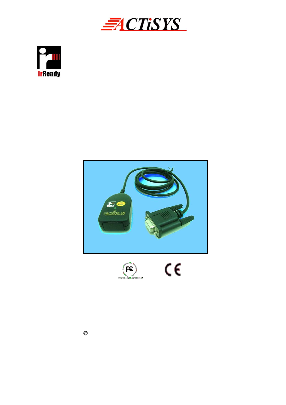 ACTiSYS IrDA PC Adapter ACT-IR220L+/220L/200L User Manual | 37 pages