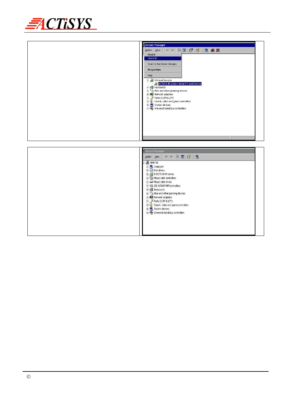 ACTiSYS IrDA PC Adapter ACT-IR220L+/220L/200L User Manual | Page 18 / 37