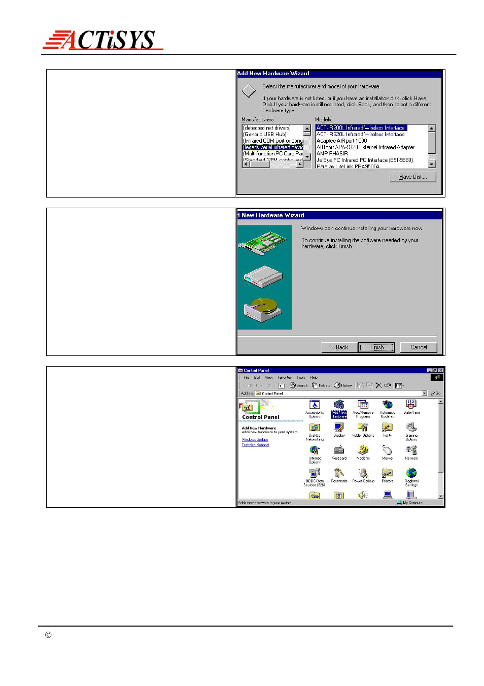 ACTiSYS IrDA PC Adapter ACT-IR220L+/220L/200L User Manual | Page 21 / 37