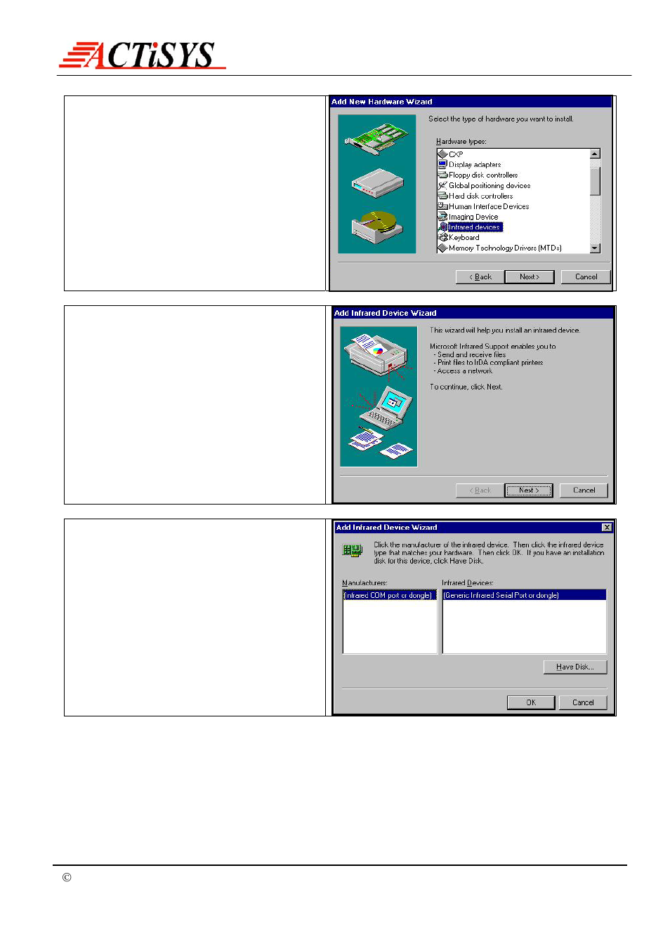 ACTiSYS IrDA PC Adapter ACT-IR220L+/220L/200L User Manual | Page 23 / 37
