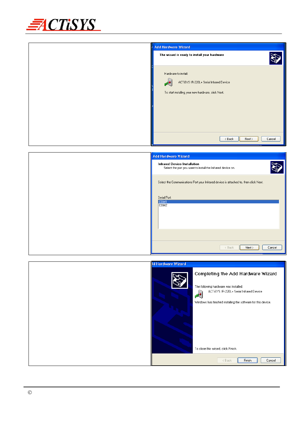 ACTiSYS IrDA PC Adapter ACT-IR220L+/220L/200L User Manual | Page 30 / 37