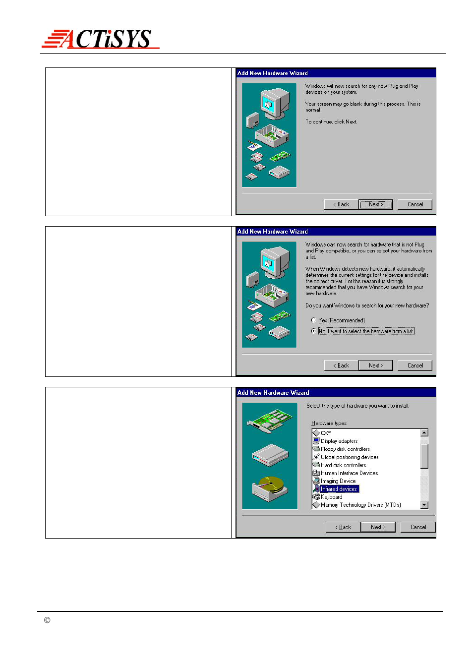 ACTiSYS IrDA PC Adapter ACT-IR220L+/220L/200L User Manual | Page 7 / 37