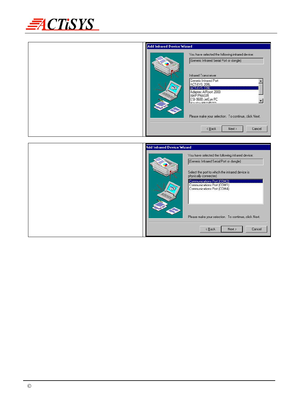 ACTiSYS IrDA PC Adapter ACT-IR220L+/220L/200L User Manual | Page 9 / 37