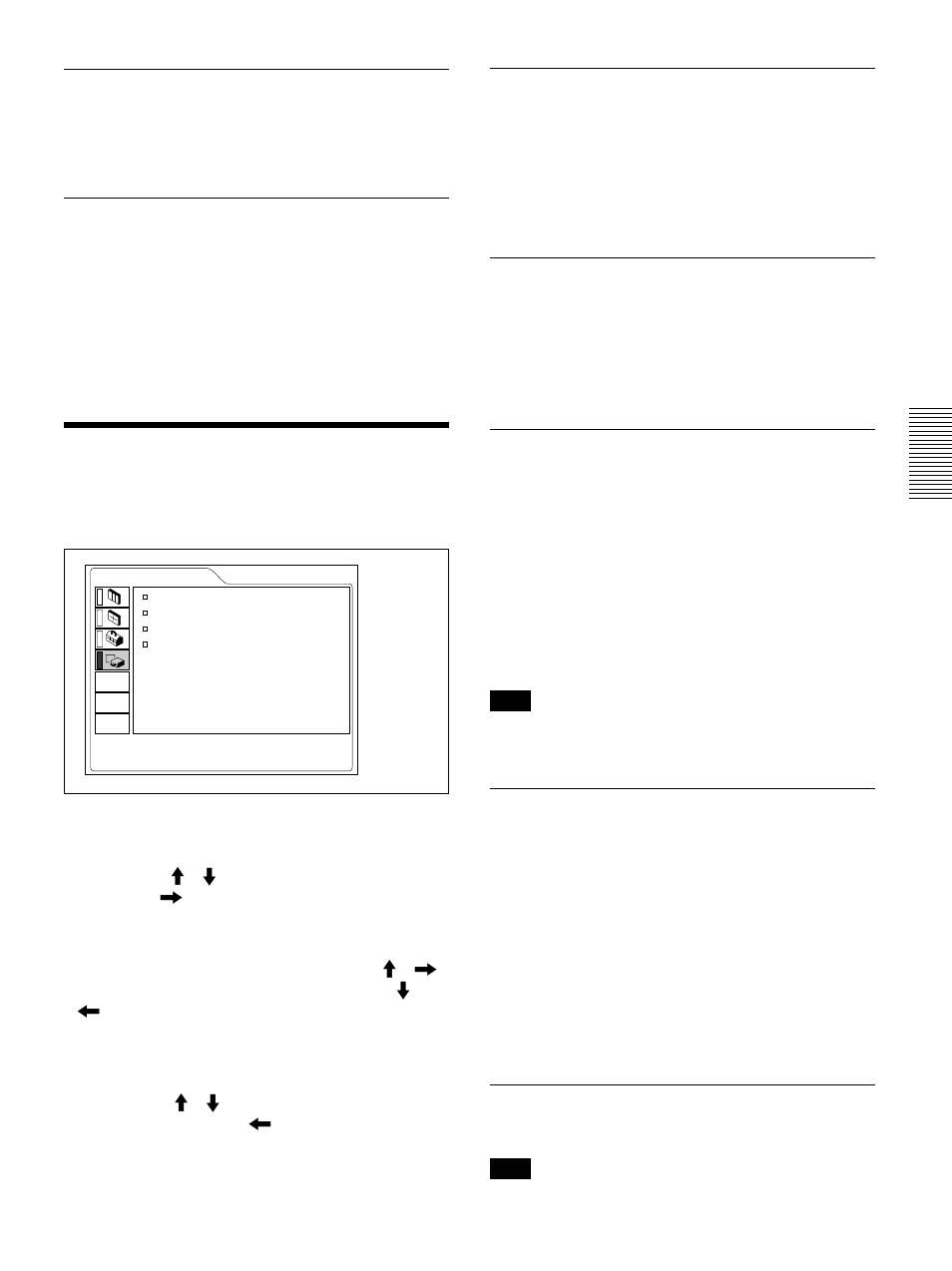 Men彭ajuste inst, Menú ajuste inst | Sony VPL-PX30 User Manual | Page 107 / 124