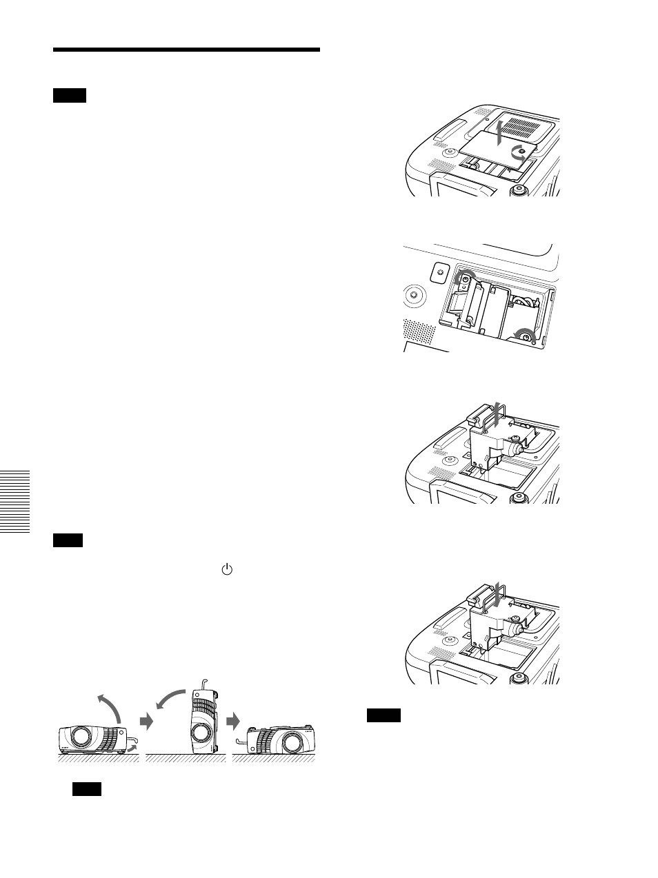 Mantenimiento, Sustituci溶 de la l㍊para | Sony VPL-PX30 User Manual | Page 112 / 124