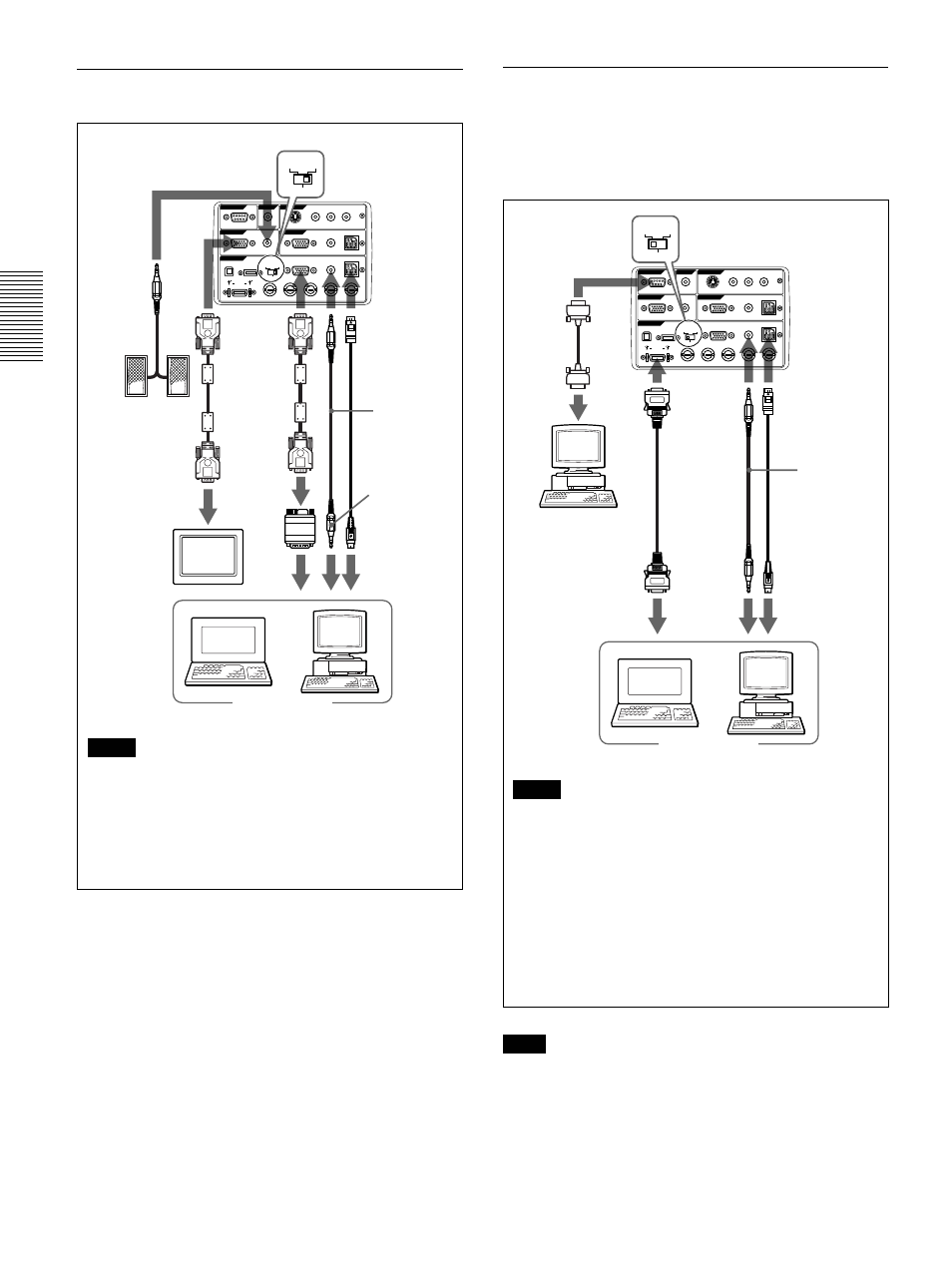 When connecting with a macintosh computer, Using the digital rgb (tmds) connector, Connecting | Signal adapter (not supplied), Right side | Sony VPL-PX30 User Manual | Page 16 / 124