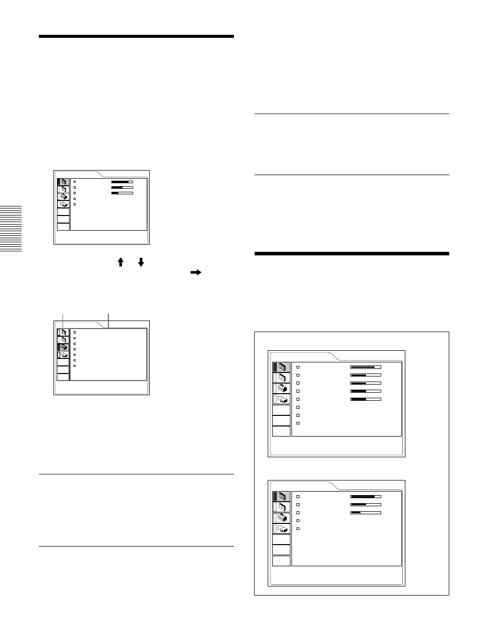 Utilisation du menu, Le menu ctrl image, Pour désactiver l’écran de menu | Pour restaurer des paramètres modifiés, A propos de la mémoire des réglages, Si aucun signal n’est entré | Sony VPL-PX30 User Manual | Page 62 / 124