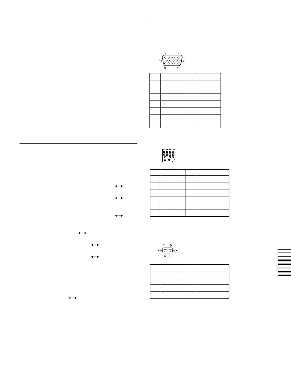 Accessoires en option, Assignation des broches | Sony VPL-PX30 User Manual | Page 79 / 124