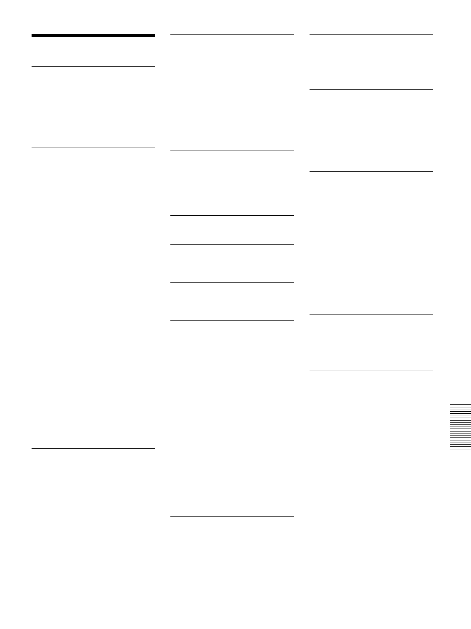 Index, A, b, F, g | I, j, k, P, q, T, u, v, w, x, y, z | Sony VPL-PX30 User Manual | Page 83 / 124