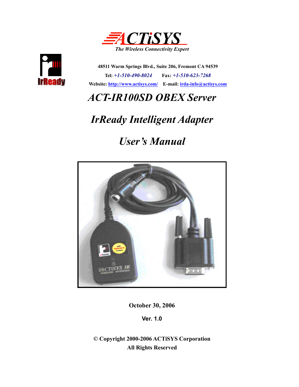 ACTiSYS ACT-IR100SD User Manual | 17 pages