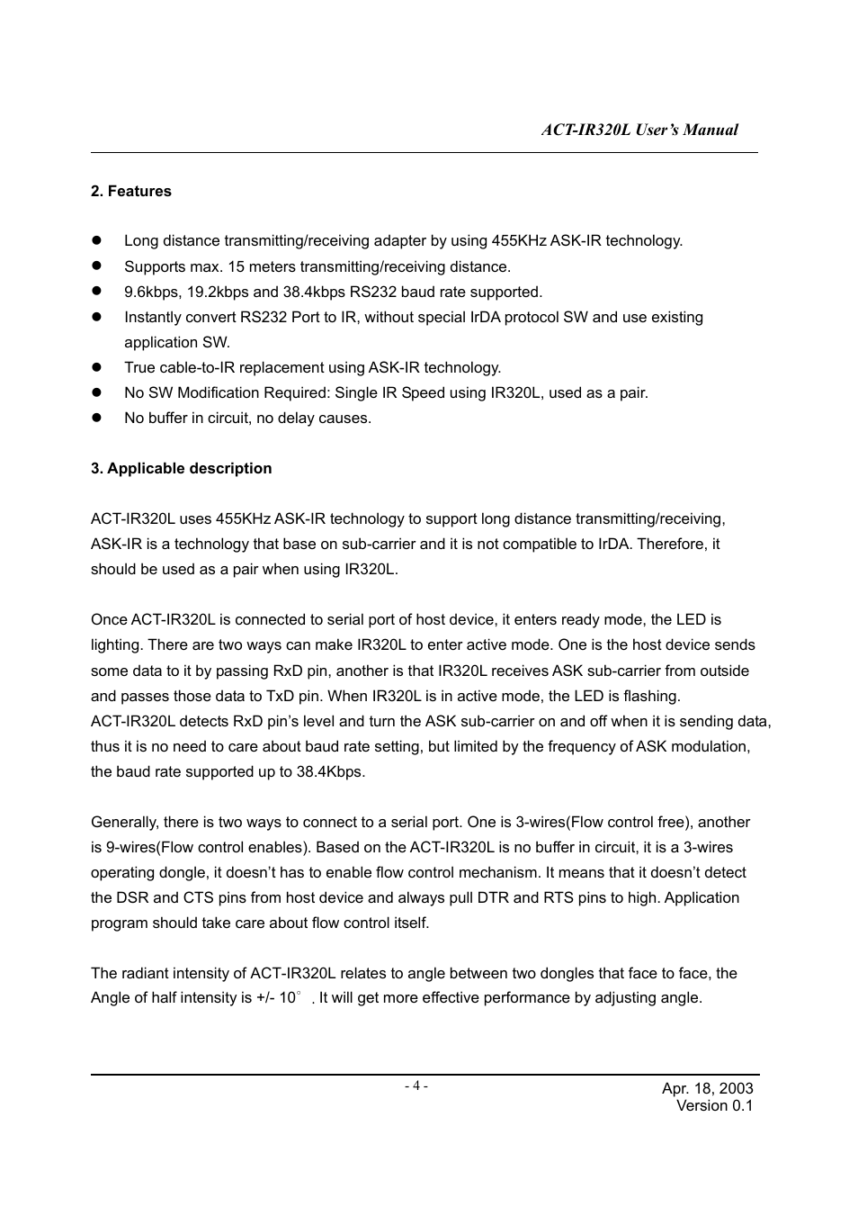 ACTiSYS ACT-IR320L User Manual | Page 5 / 7