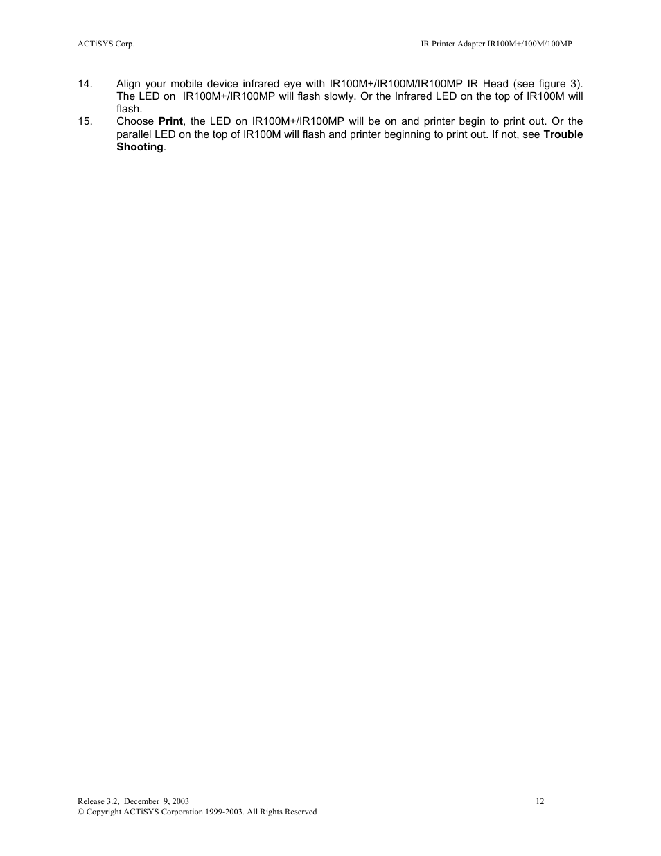ACTiSYS ACT-IR100M User Manual | Page 12 / 17