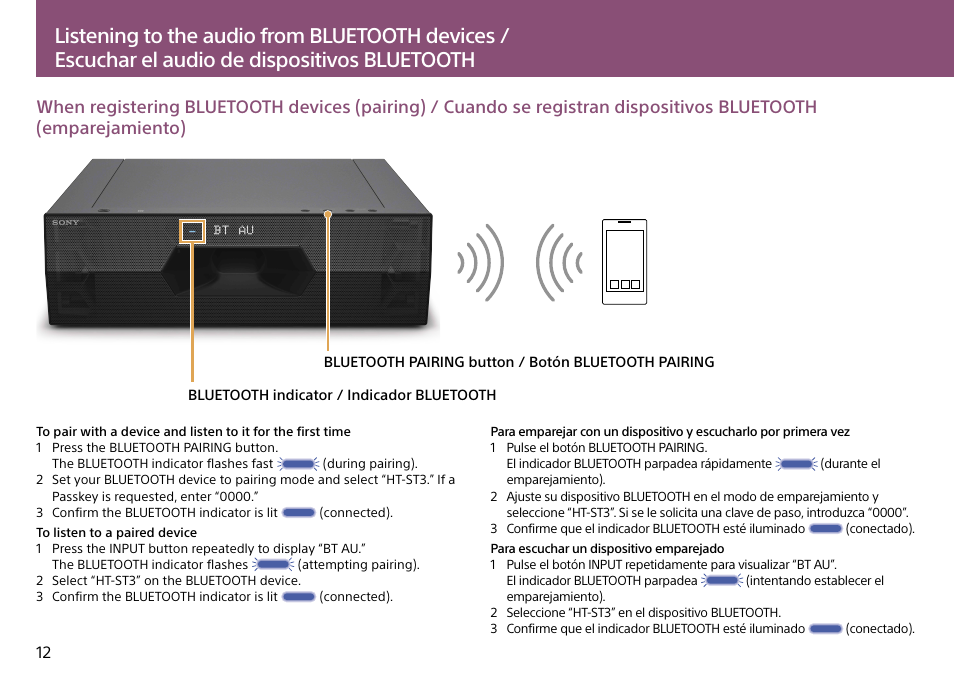 Sony HT-ST3 User Manual | Page 12 / 24