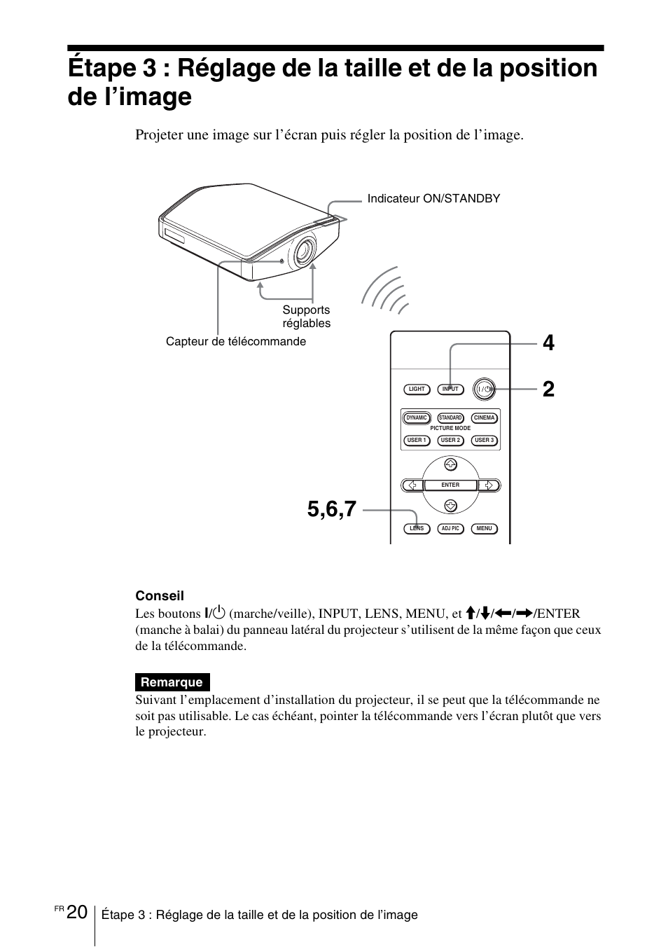 Te à la taille de l’écran | Sony VPL-VW100 User Manual | Page 106 / 259