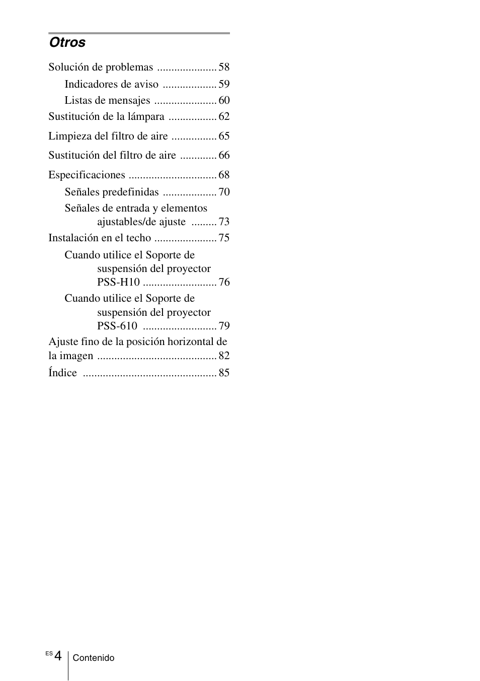 Otros | Sony VPL-VW100 User Manual | Page 176 / 259