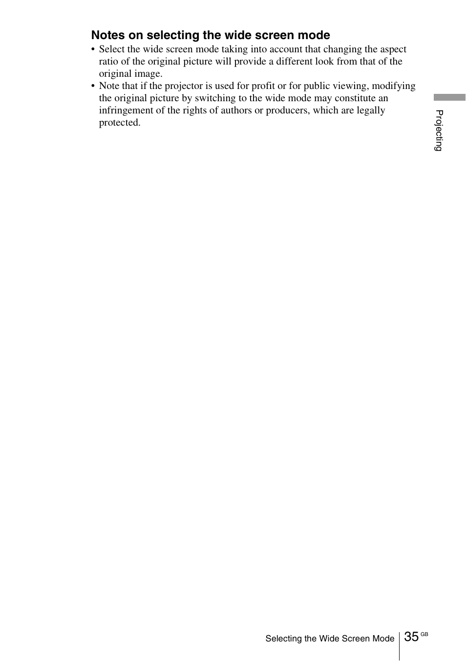 Sony VPL-VW100 User Manual | Page 35 / 259