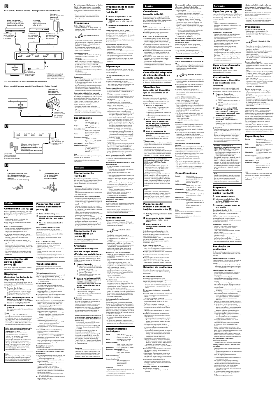 Sony SB-HD41R User Manual | Page 2 / 2