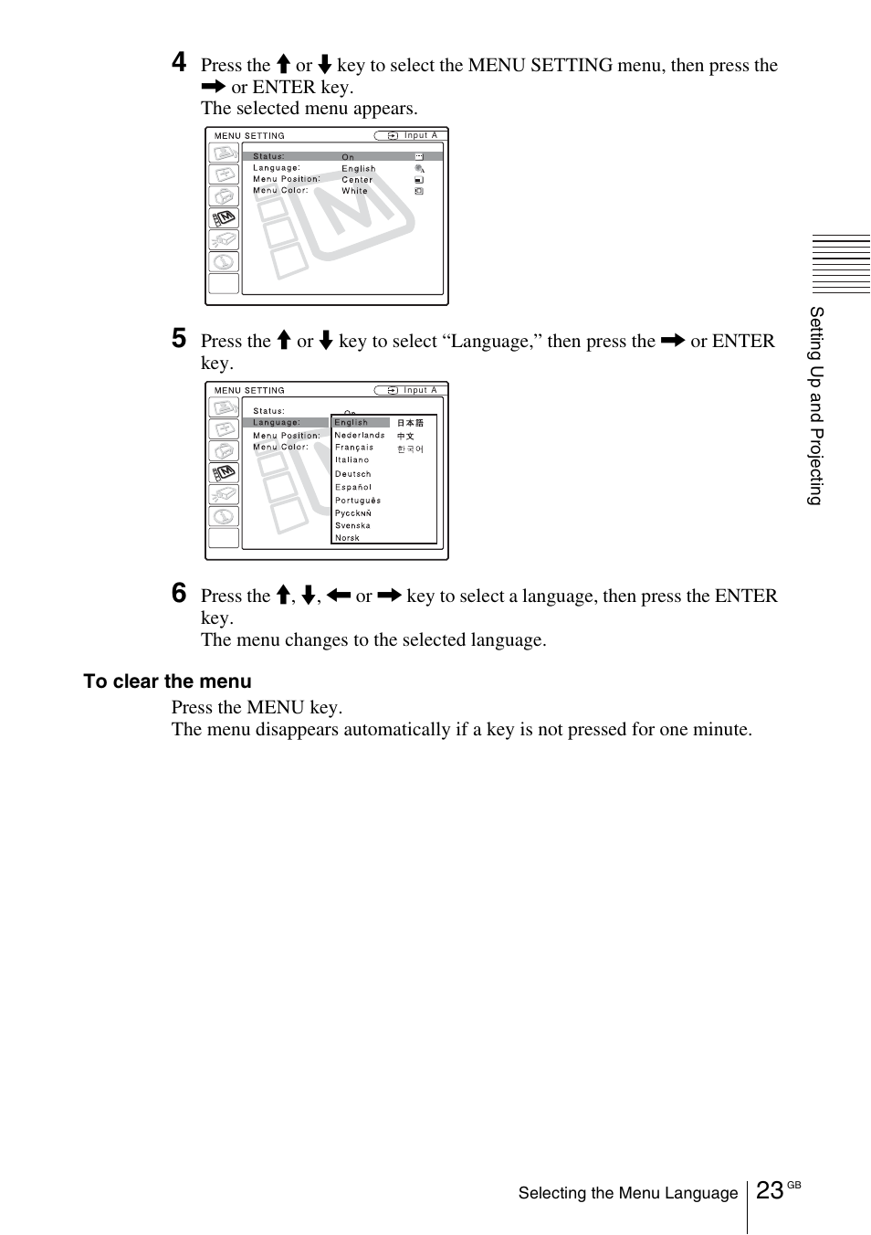 Sony VPL-EX1 User Manual | Page 23 / 164
