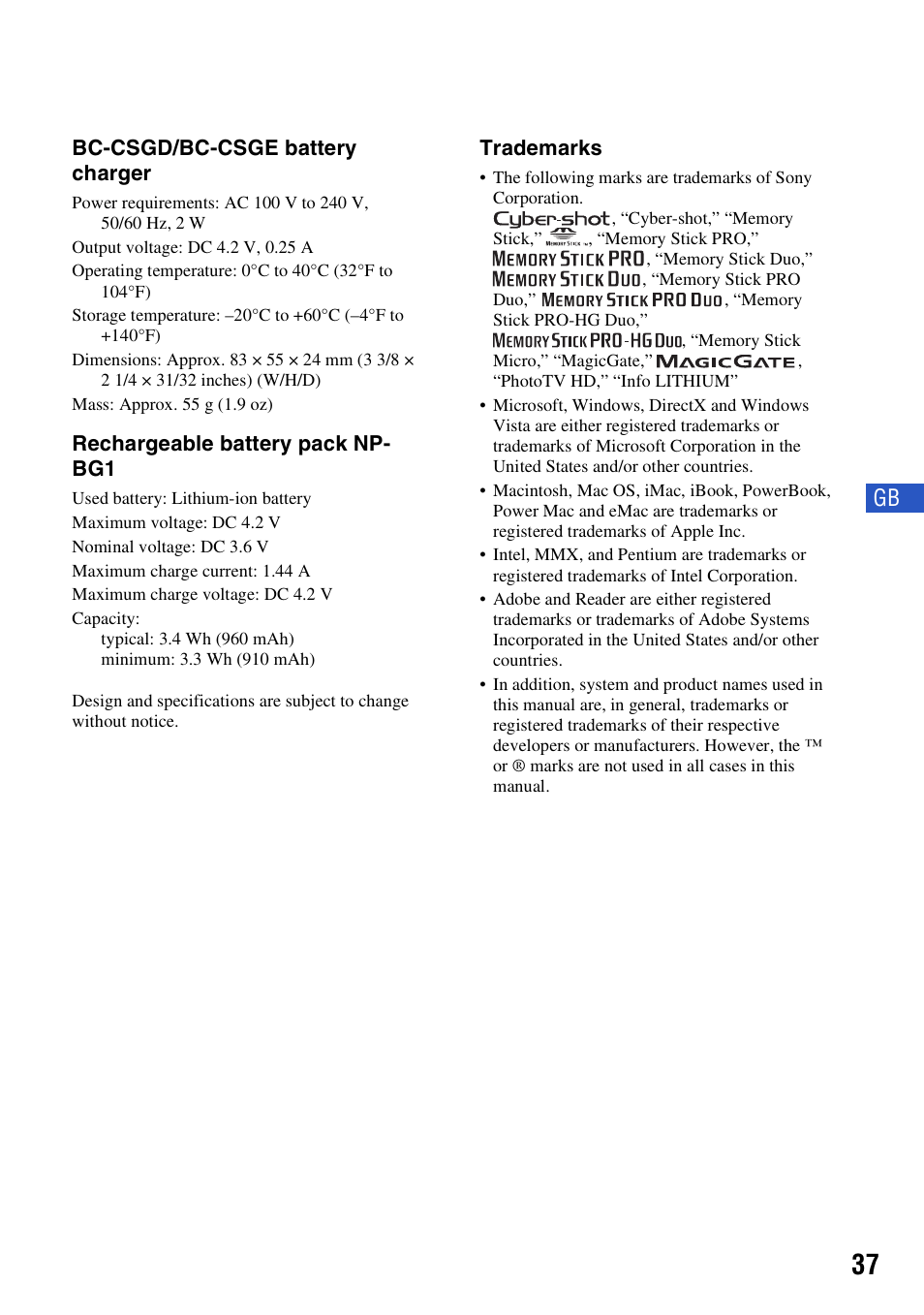 Sony DSC-W230 User Manual | Page 37 / 80