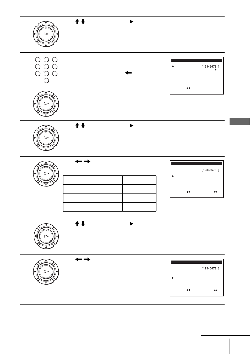 Ba sic o p er at ions, Press m/m to move the cursor (b) to “enter code, Press m/m to move the cursor (b) to “mode | Press </, to select once, mo~fr, or weekly, Press m/m to move the cursor (b) to “speed | Sony SLV-N700 User Manual | Page 37 / 68
