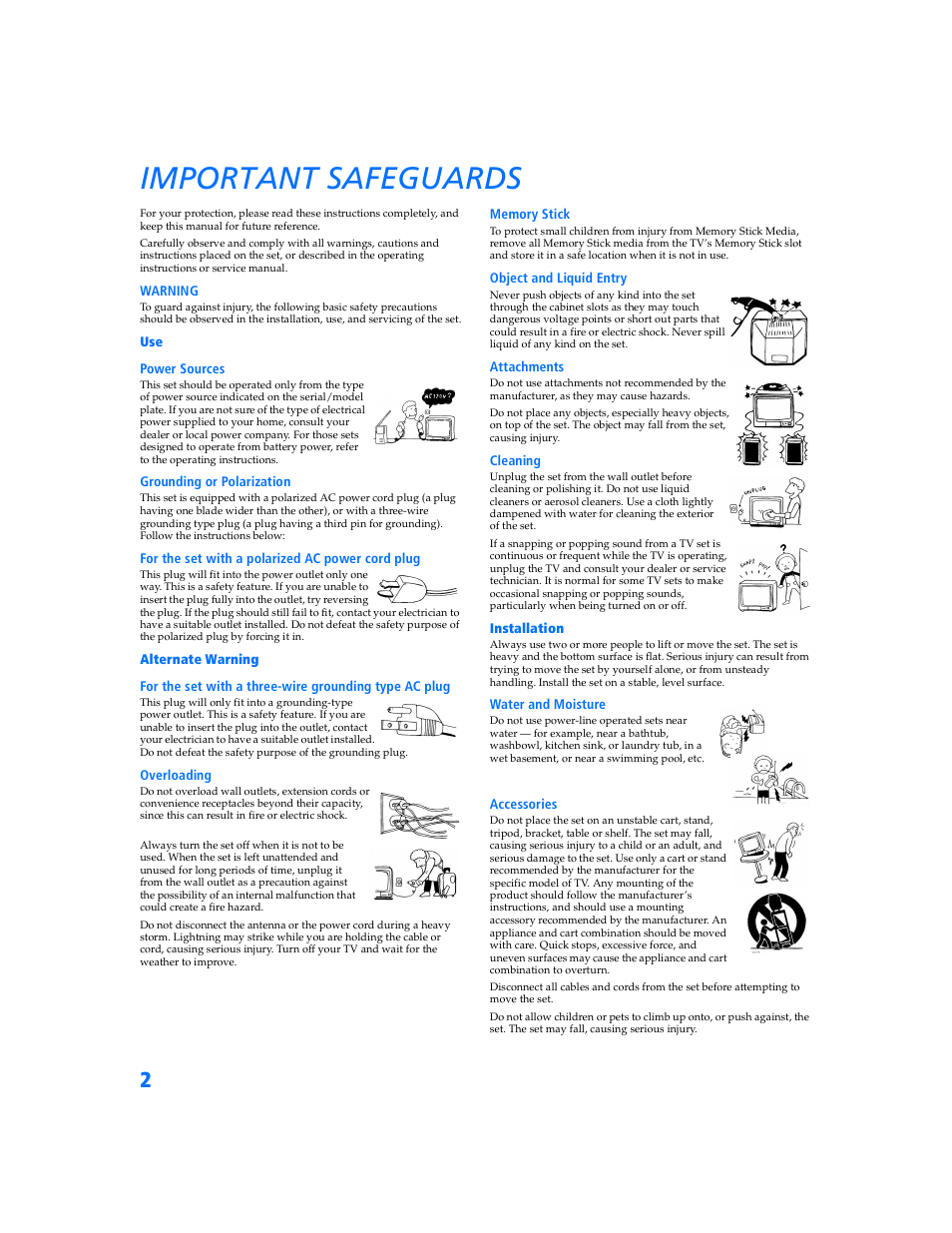 Important safeguards | Sony KV-32HS500 User Manual | Page 3 / 87